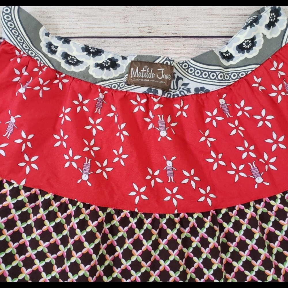 Matilda Jane Ruffle Mixed Print Apron - Picture 4 of 5